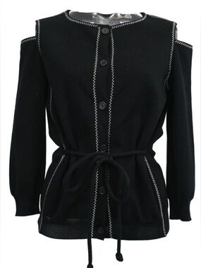 Fendi cotton jersey knit belted cardigan